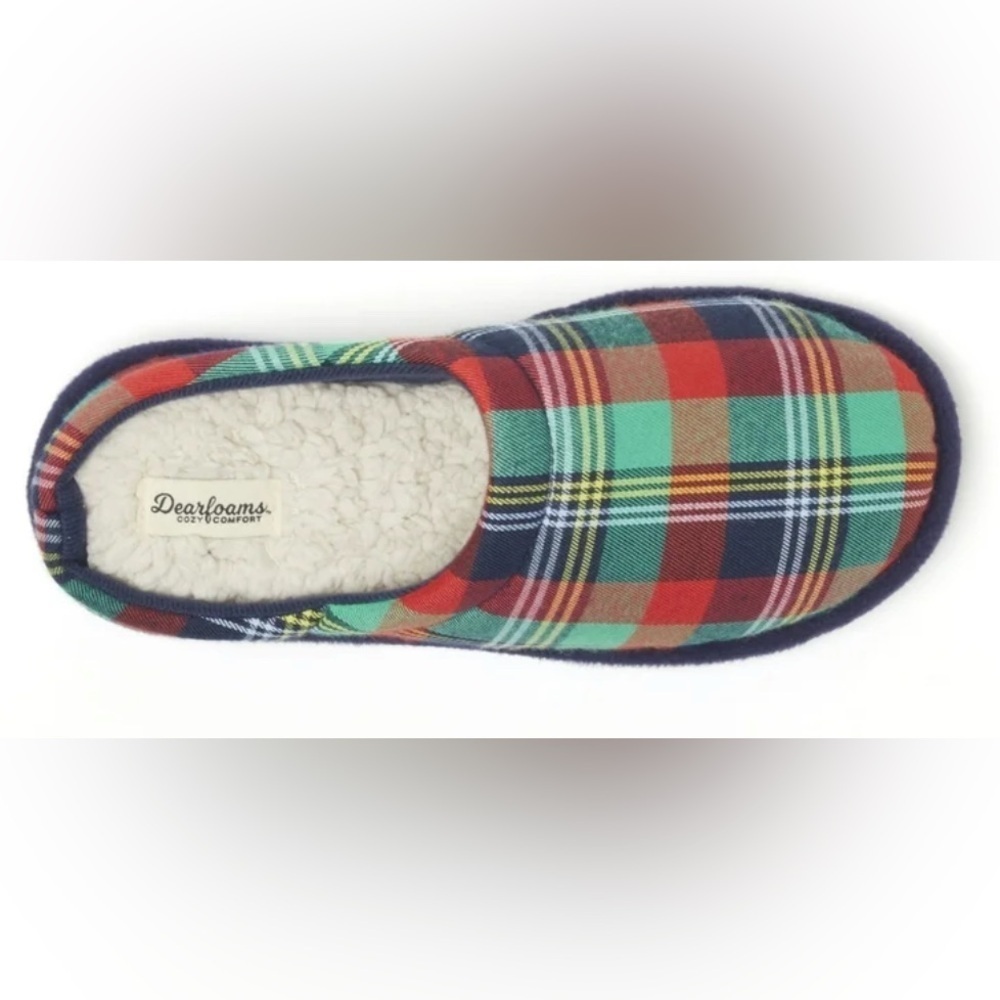 Dearfoams Family plaid  Matching Comfort Slippers, Size Men 3-4 / Women 5-6 (NEW - Picture 4 of 5